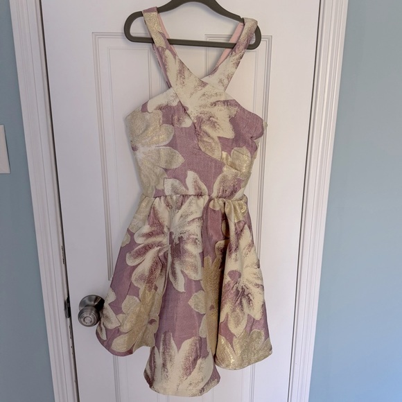 Miss Behave Girls Floral Kids Dress in Pink, Cream & Gold. Size 12 Nordstrom - Picture 2 of 8